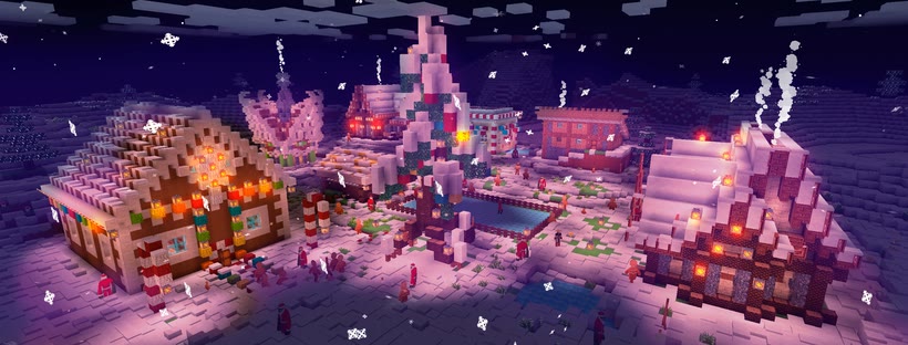 Minecraft Christmas Facebook cover photo (Holidays)