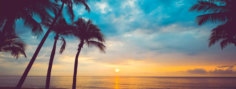 Sunset on the beach Facebook cover photo (Travel)