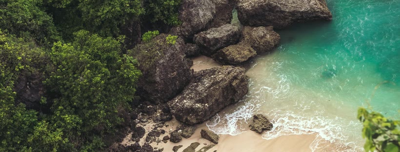 Tropical cave on the beach Facebook cover photo (Travel)