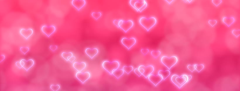 Flying love hearts Facebook cover photo (Love)