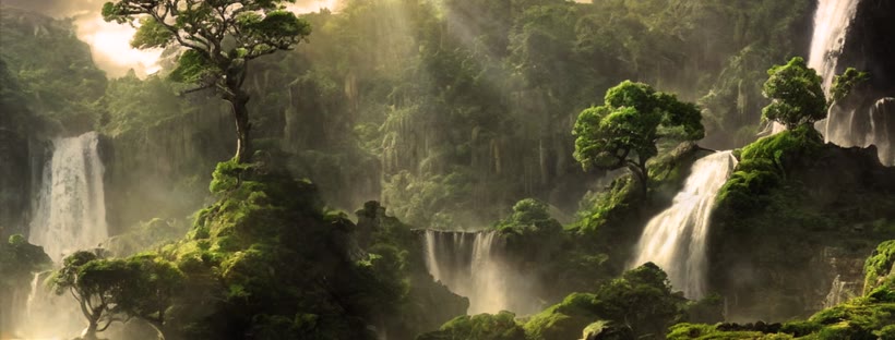 Living waterfalls Facebook cover photo (Landscapes)