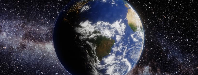 Rotating Earth Facebook cover photo (Space)