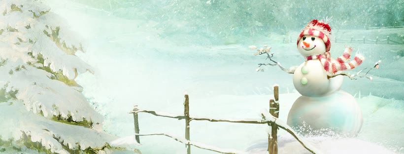 Snowman Facebook cover photo (Holidays)
