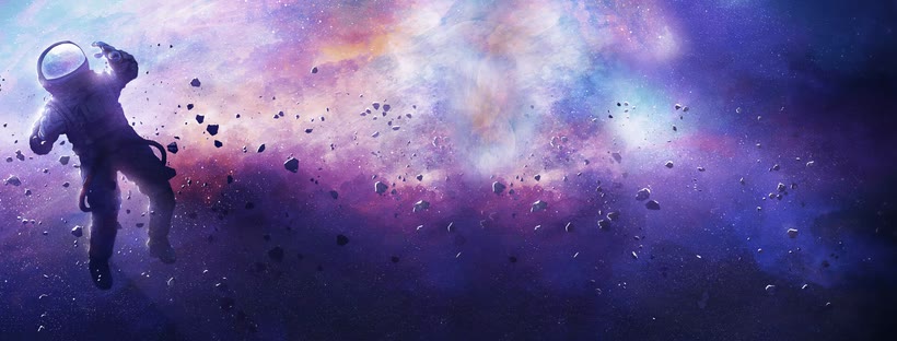 Astronaut in a space Facebook cover photo (Space)