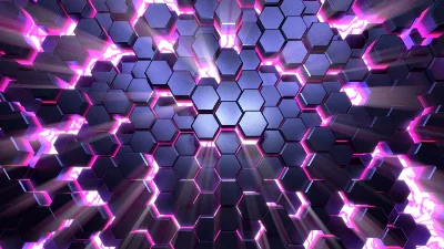 Honeycomb theme of 3D graphics