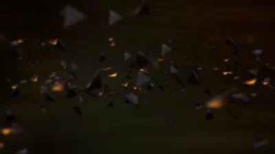 Flying triangles theme of 3D graphics