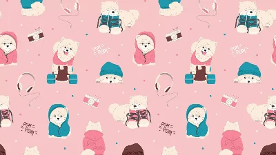 Cute spitz theme of Dogs