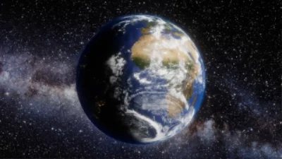 Rotating Earth theme of Space